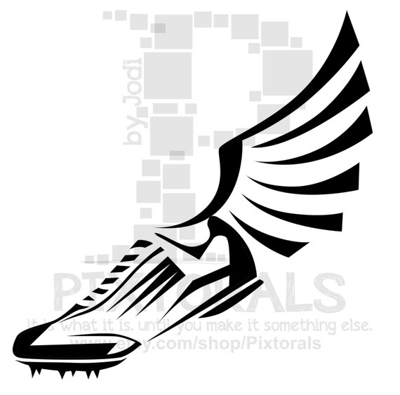 570x563 Track Winged Shoe Clipart! File, And Png, Running