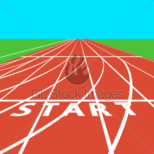 500x500 Starting Line On A Running Track Vector Illustrat Gl Stock Images