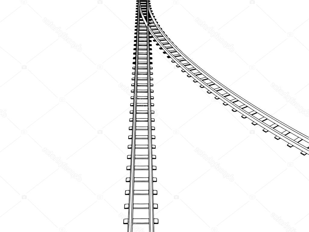 1024x768 Unique Curved Train Track Vector Image Free Vector Art, Images