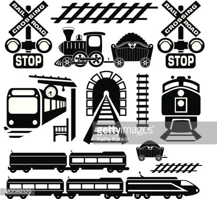 432x397 Train Track Vector