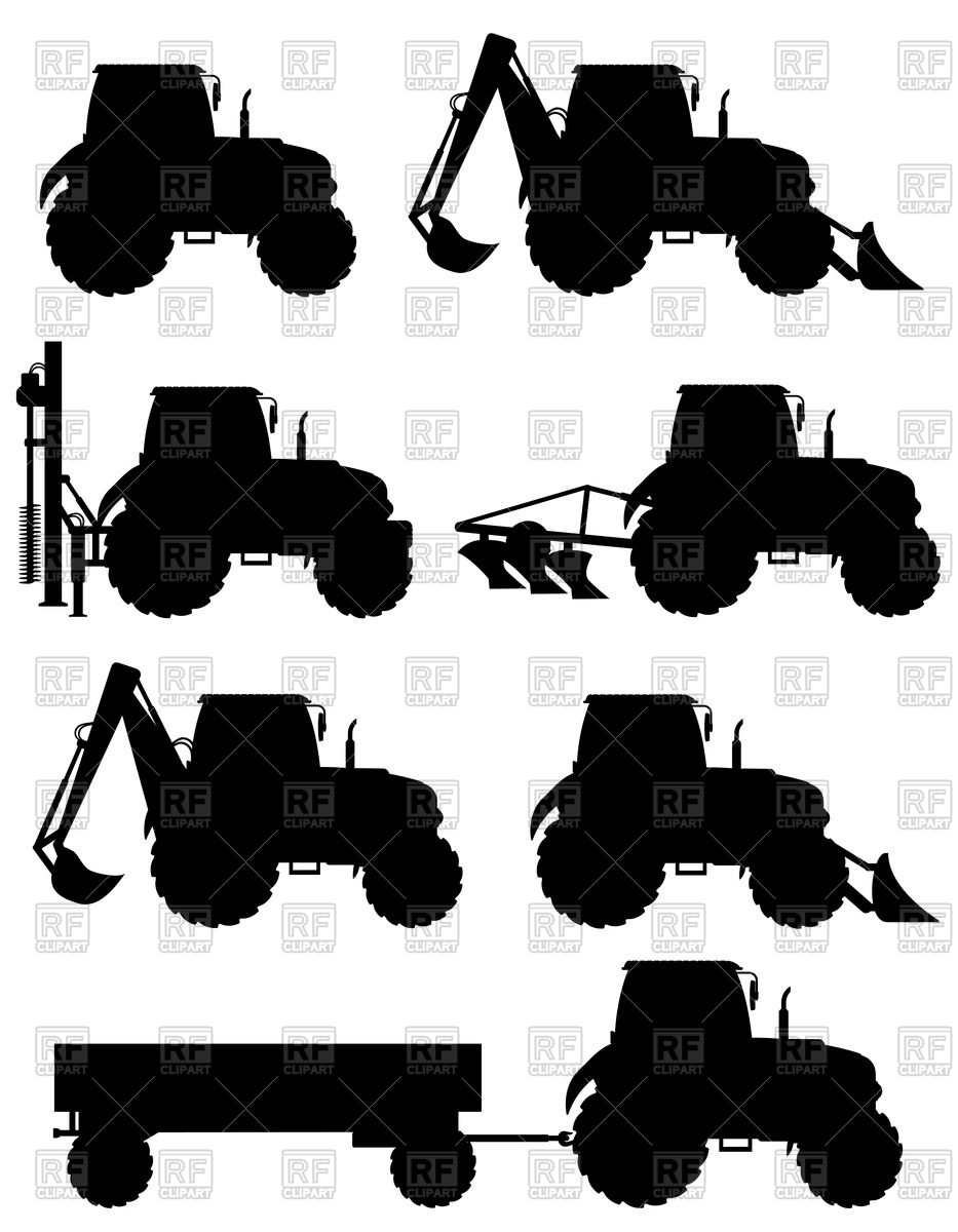 933x1200 Silhouettes Of Tractors Vector Image Of Transportation Konturvid