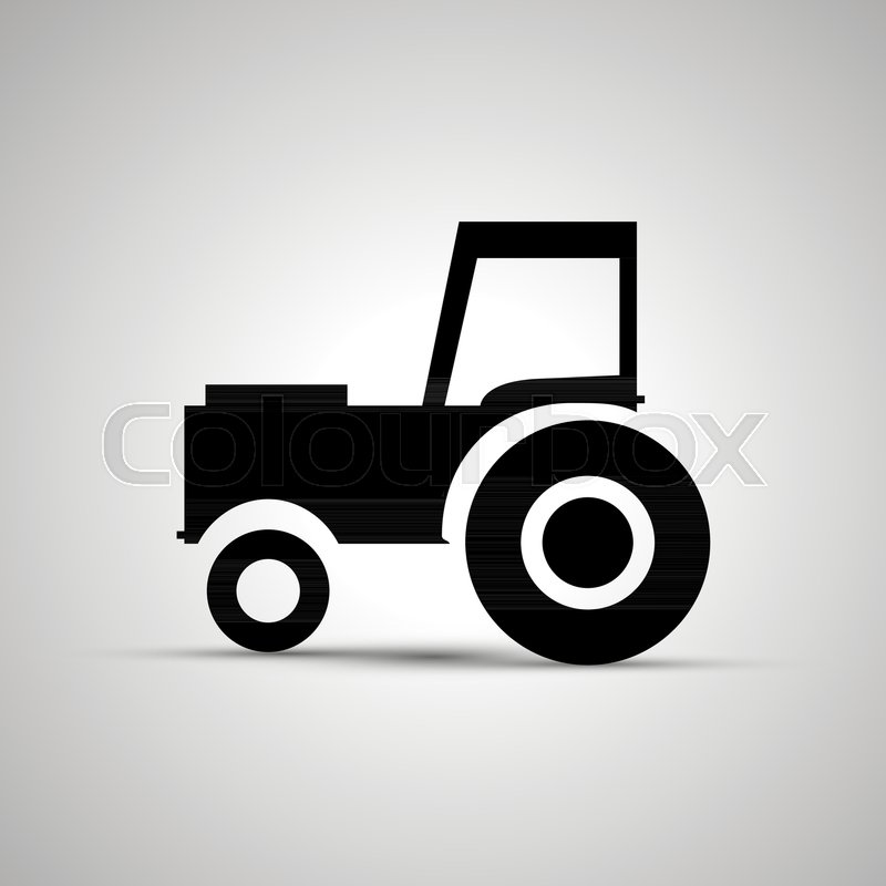 800x800 Tractor Silhouette, Side View Simple Stock Vector Colourbox