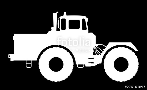 500x308 Tractor Silhouette On A Dark Background Stock Image And Royalty