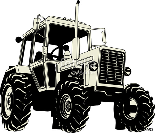 500x430 Detailed Vector Tractor Silhouette Stock Image And Royalty Free