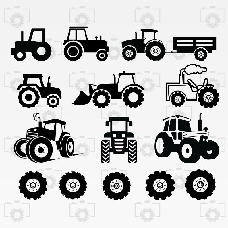 794x794 Tractor Tractor Vector Tractor Silhouette Digital Etsy
