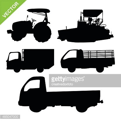 416x416 Truck And Tractor Silhouettes Vector Stock Vectors