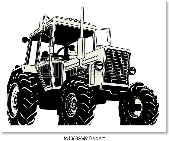 560x470 Free Art Print Of Vector Agricultural Tractor Silhouette Vector