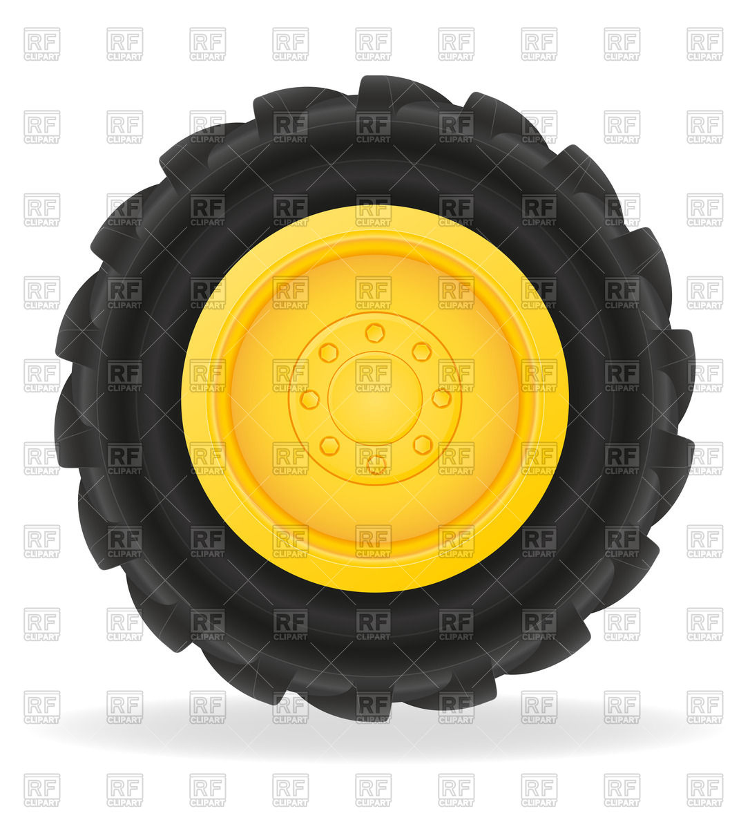 1086x1200 Tractor Wheel With Grooved Tire Casing Vector Image Of Objects