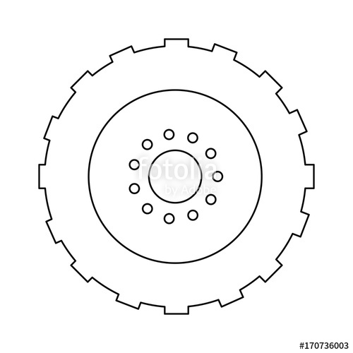 500x500 Tractor Tire Isolated Icon Vector Illustration Design Stock Image