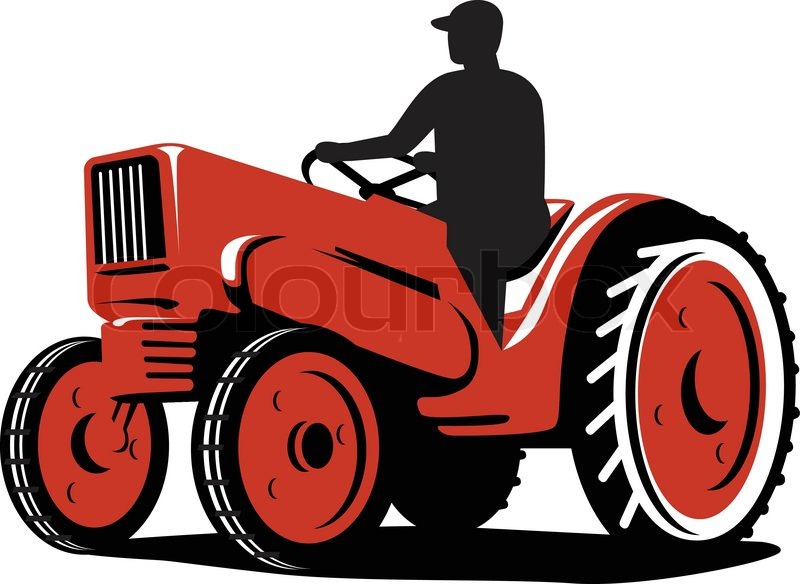 800x584 Illustration Of A Farmer Tractor Stock Vector Colourbox