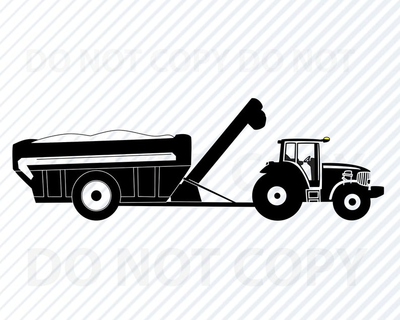 794x635 Tractor With Grain Cart For Cricut Tractor Vector Etsy