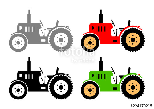 500x354 Tractor Vector Icons On White Background Stock Image And Royalty