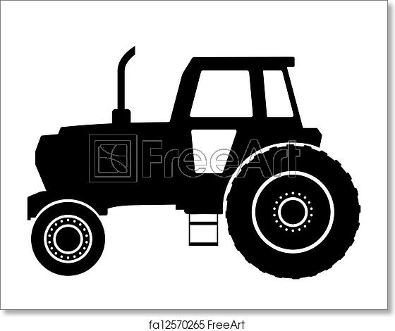 560x470 Free Art Print Of Tractor Black Silhouette On A Tractor Vector