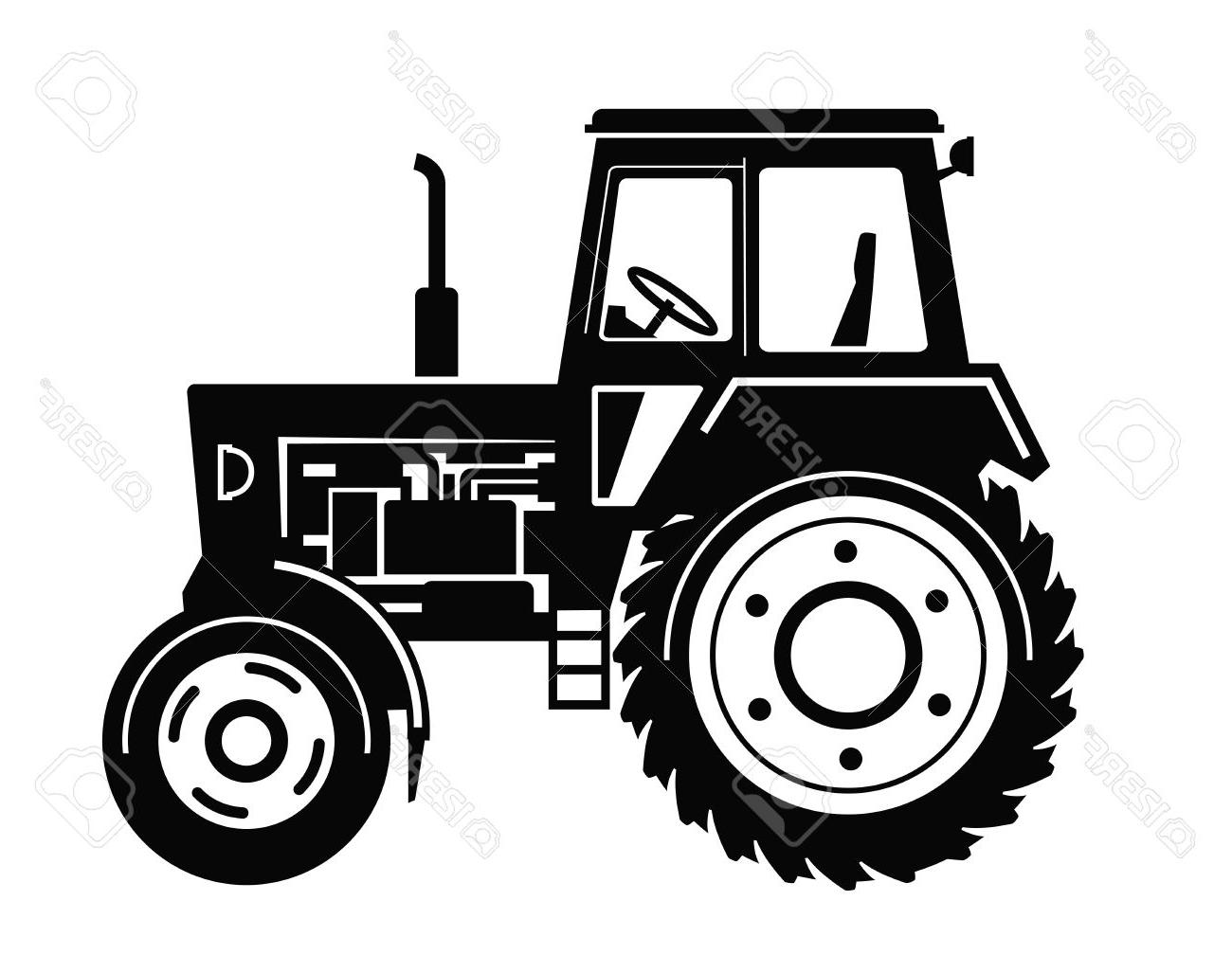 1300x1027 Hd Black And White Tractor Vector Image Free Vector Art, Images