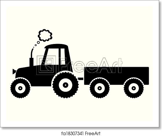 560x470 Free Art Print Of Tractor Vector Black Tractor Icon On White