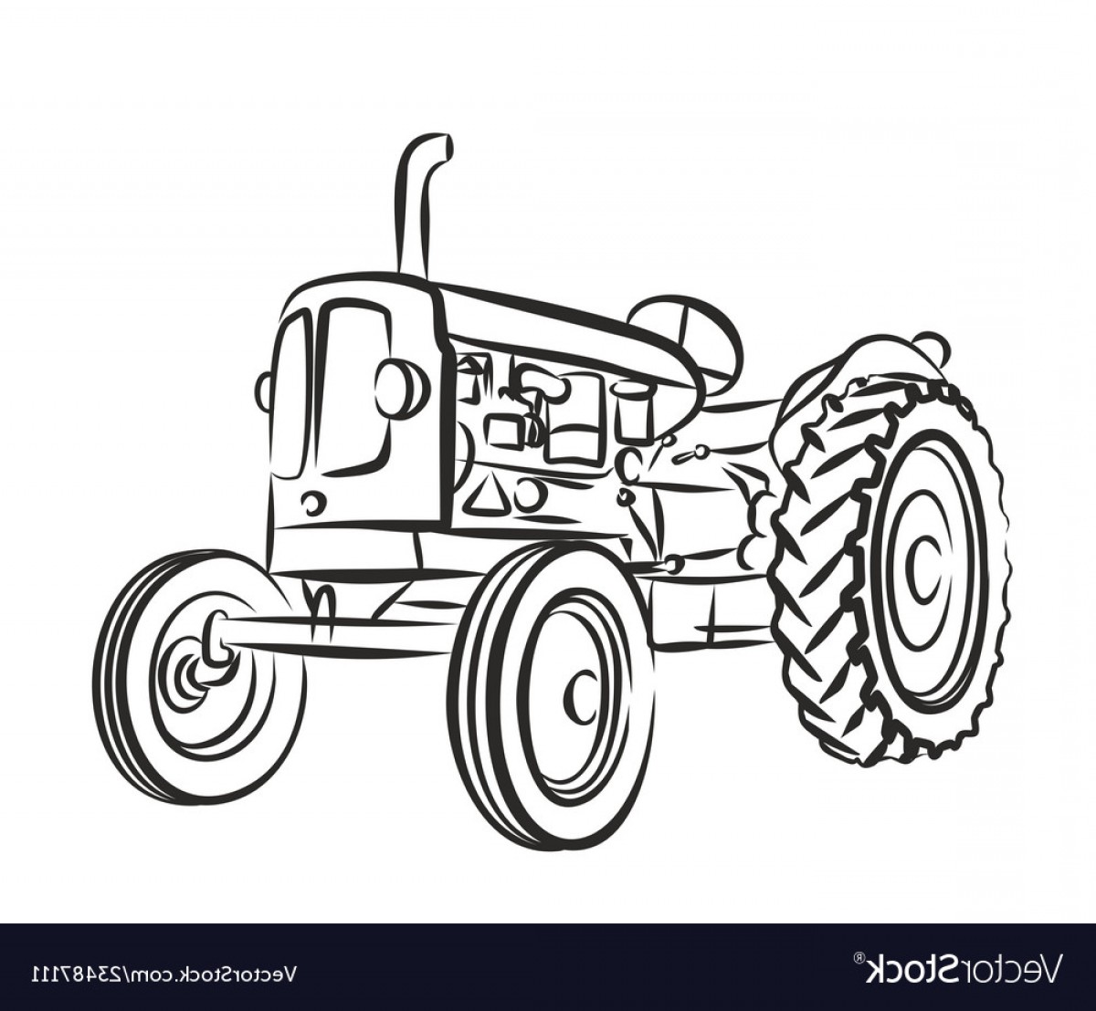 Старый трактор контур