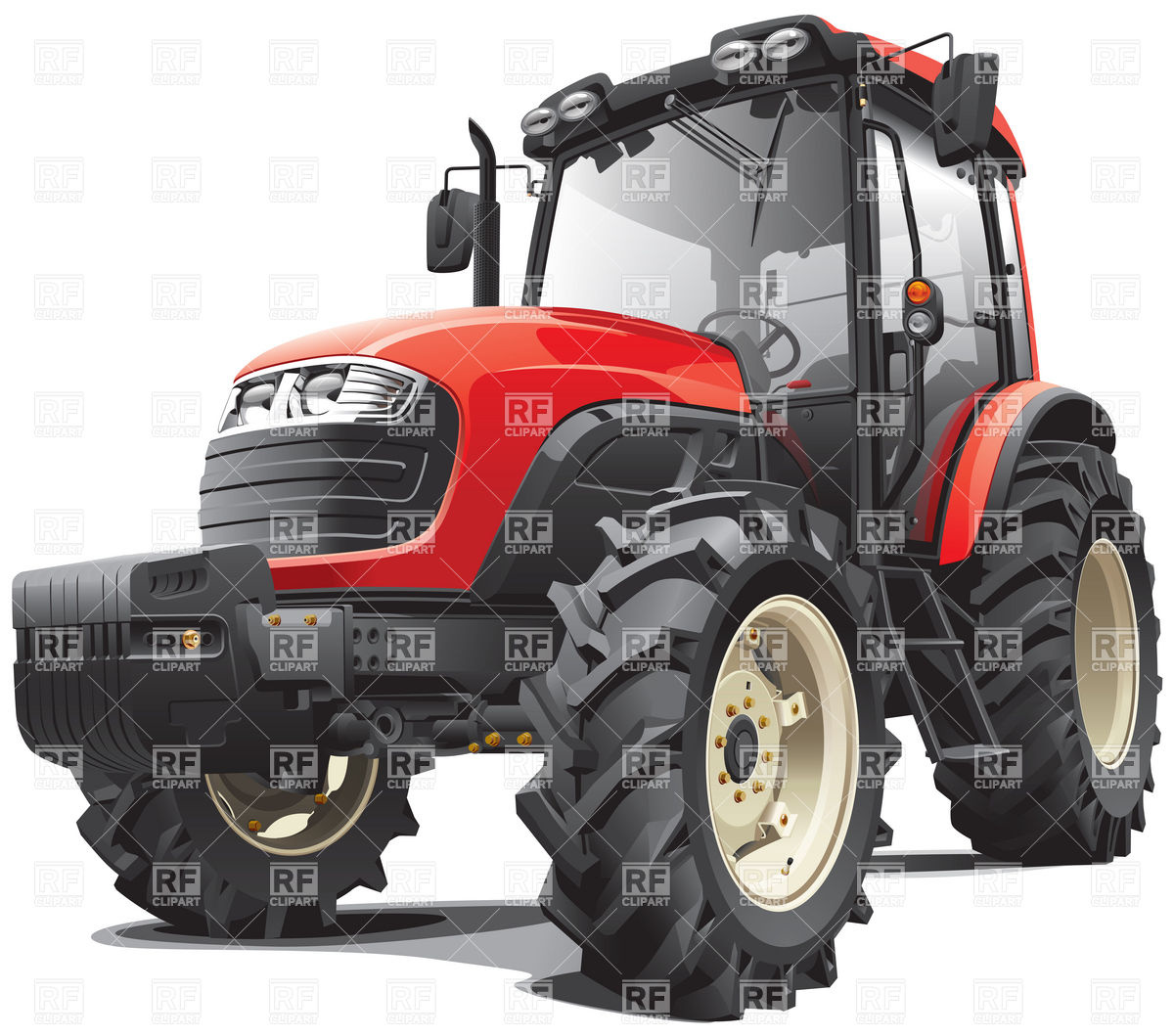 1200x1059 Modern Red Wheeled Tractor Vector Image Of Transportation