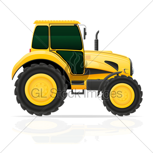 Yellow Tractor Vector Illustration Gl Stock Images 500x500 Yellow Tractor Vector Illustration Gl Stock Images