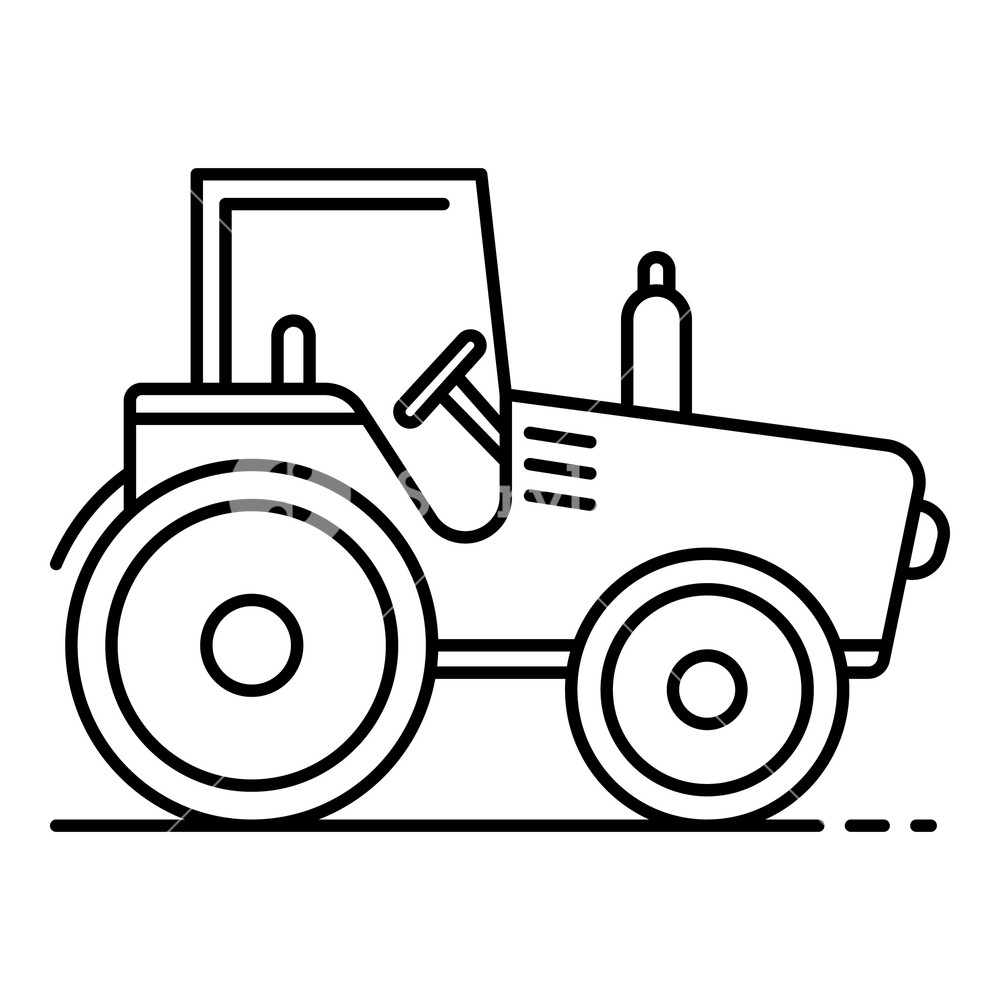 Трактор в поле пиктограмма