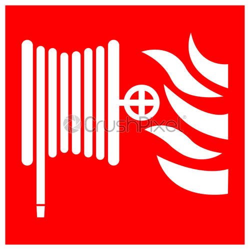 500x499 Fire Hose Reel Symbol Sign Isolate On White Background,vector