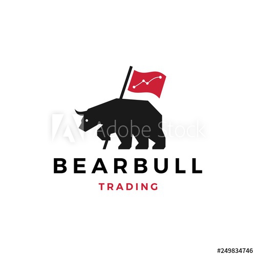 500x500 Bear Bull Trading Logo Vector Illustration