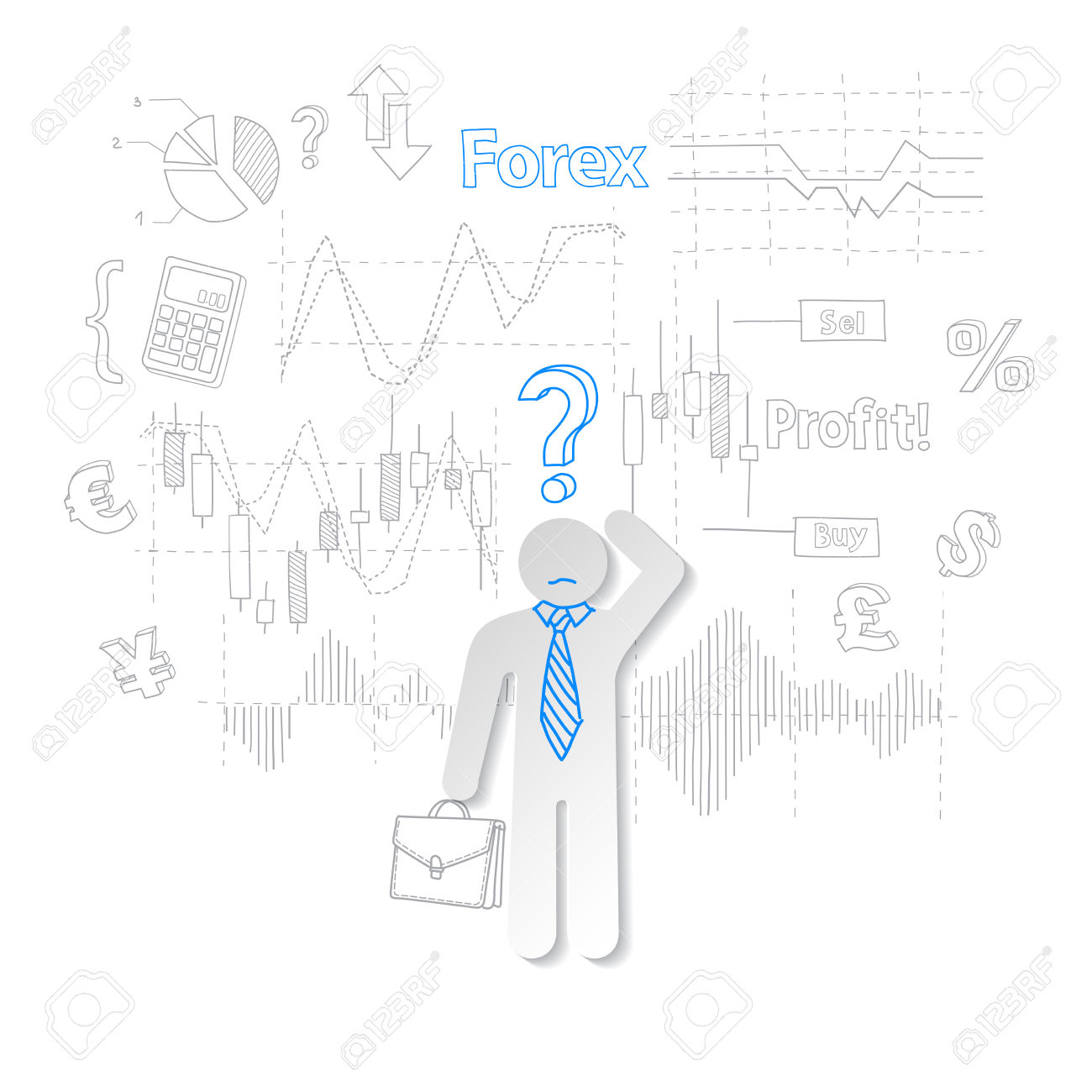 1300x1300 Forex Trader And Question Symbol Stock Trading Vector