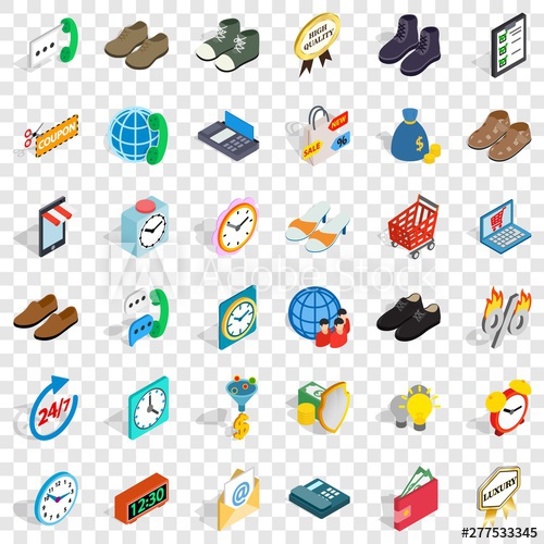 500x500 Trading Icons Set Isometric Style Of Trading Vector Icons