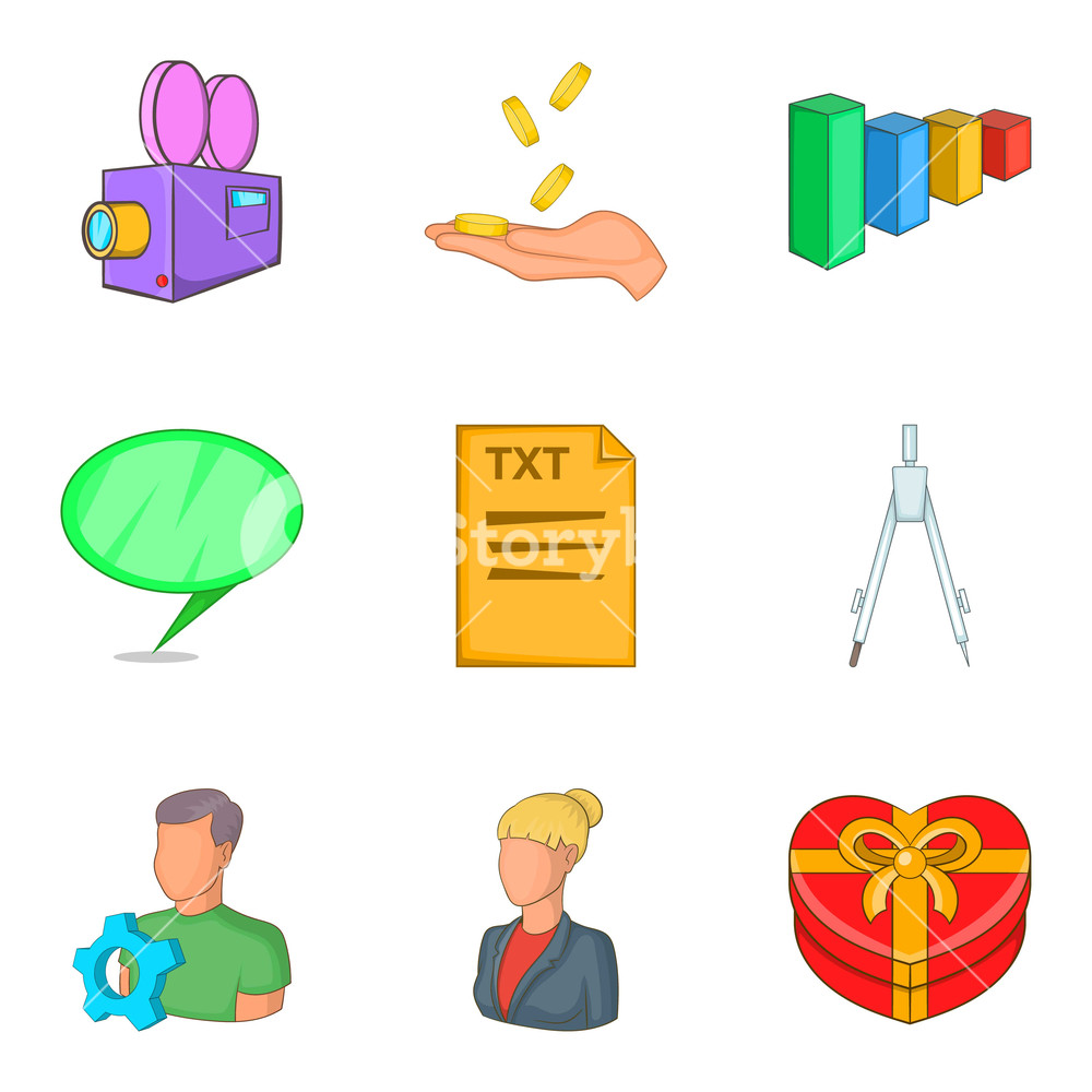 1000x1000 Viral Trading Icons Set Cartoon Set Of Viral Trading Vector