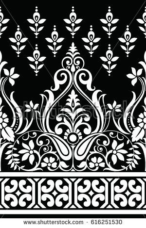 300x470 Traditional Indian Motif Stock Vector