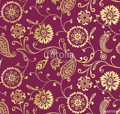 500x475 Traditional Paisley Floral Pattern Textile Rajasthan, India