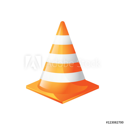 500x500 Traffic Cone Vector Illustration
