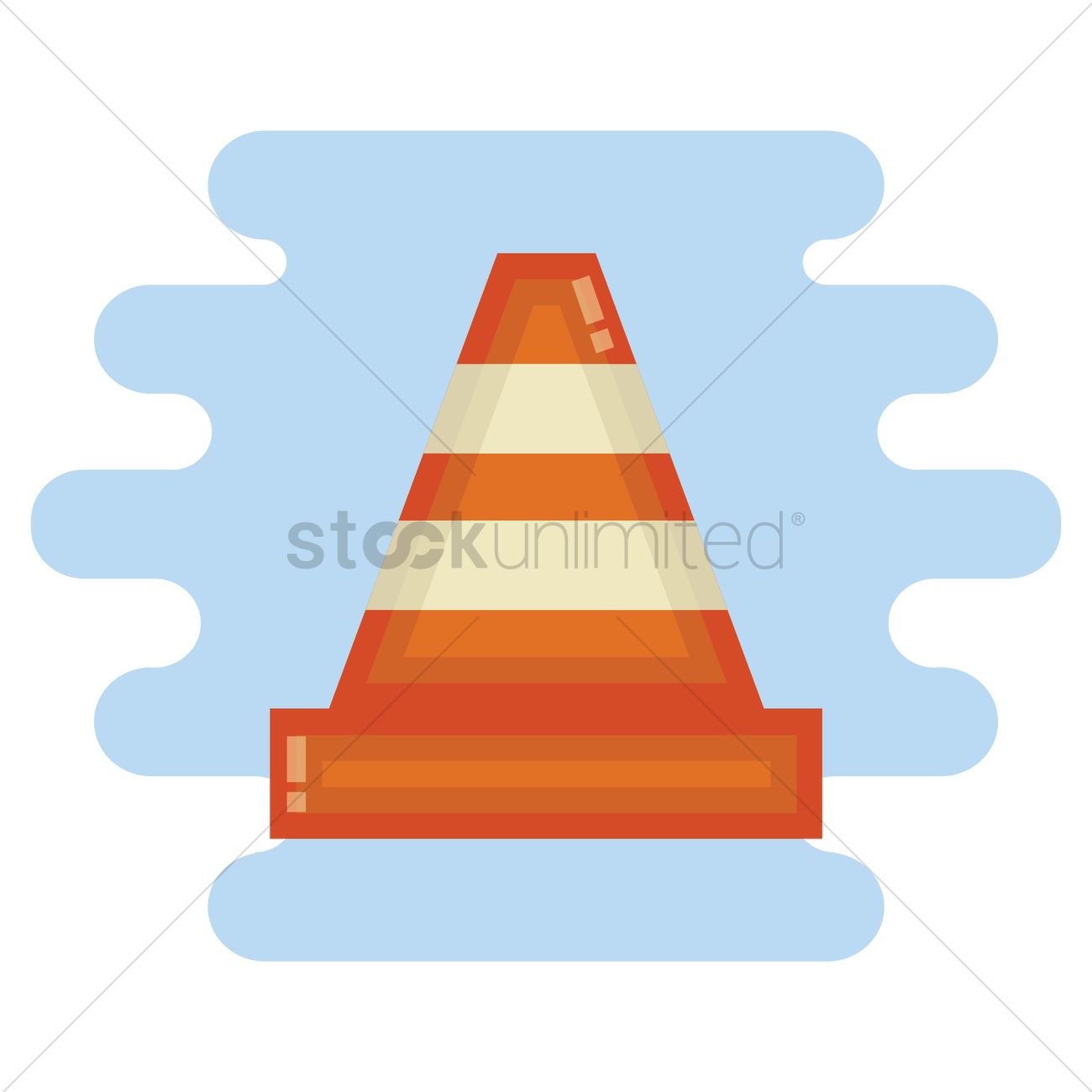 1300x1300 Traffic Cone Vector Image