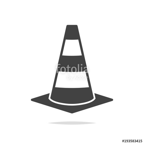 500x500 Traffic Cone Icon Vector Isolated Stock Image And Royalty Free