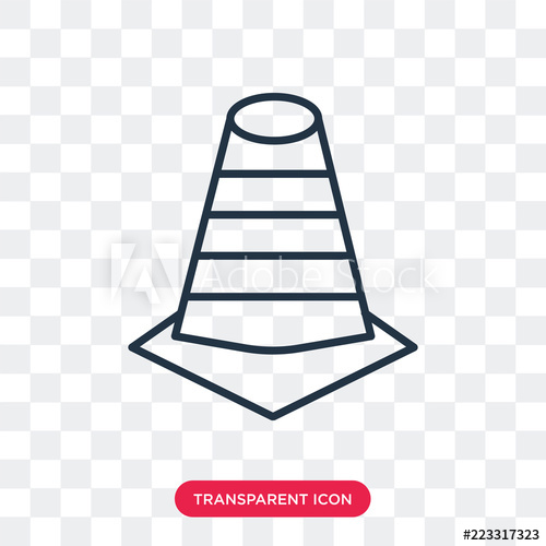 500x500 Traffic Cone Vector Icon Isolated On Transparent Background