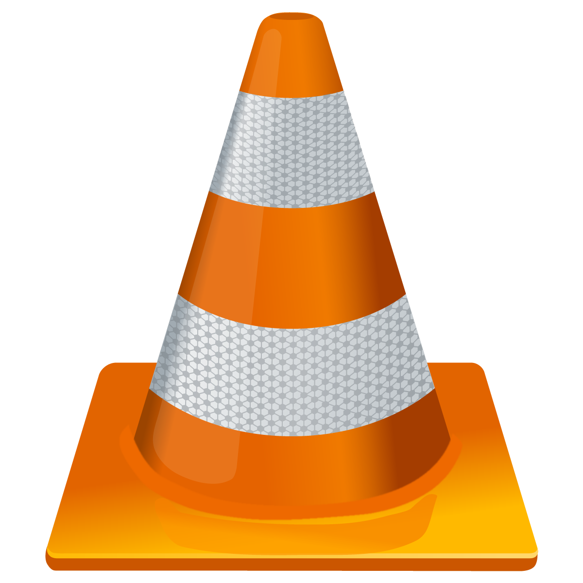 1200x1200 Vlc Player Icon Vector Traffic Cone Free Vector Silhouette