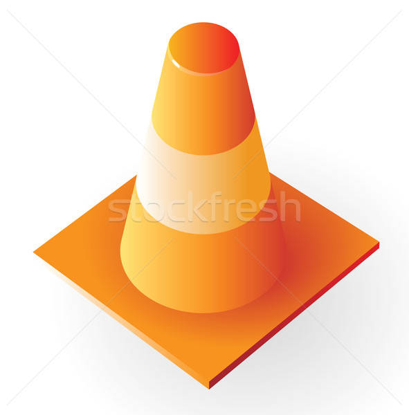 591x600 Isometric Icon Of Traffic Cone Vector Illustration Ildogesto