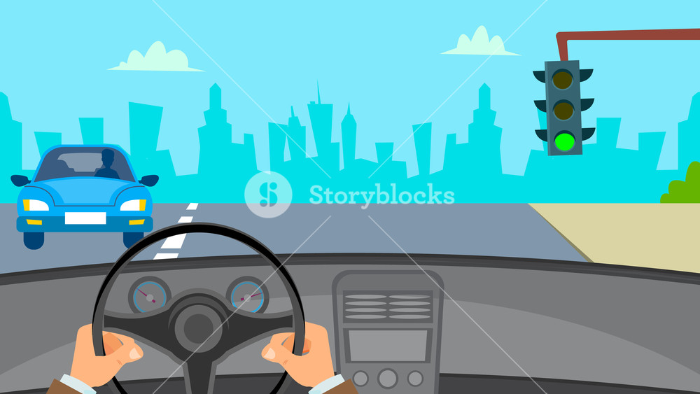 Hands Driving Car Vector City Traffic Jam Urban Background Flat 1000x563 Hands Driving Car Vector City Traffic Jam Urban Background Flat