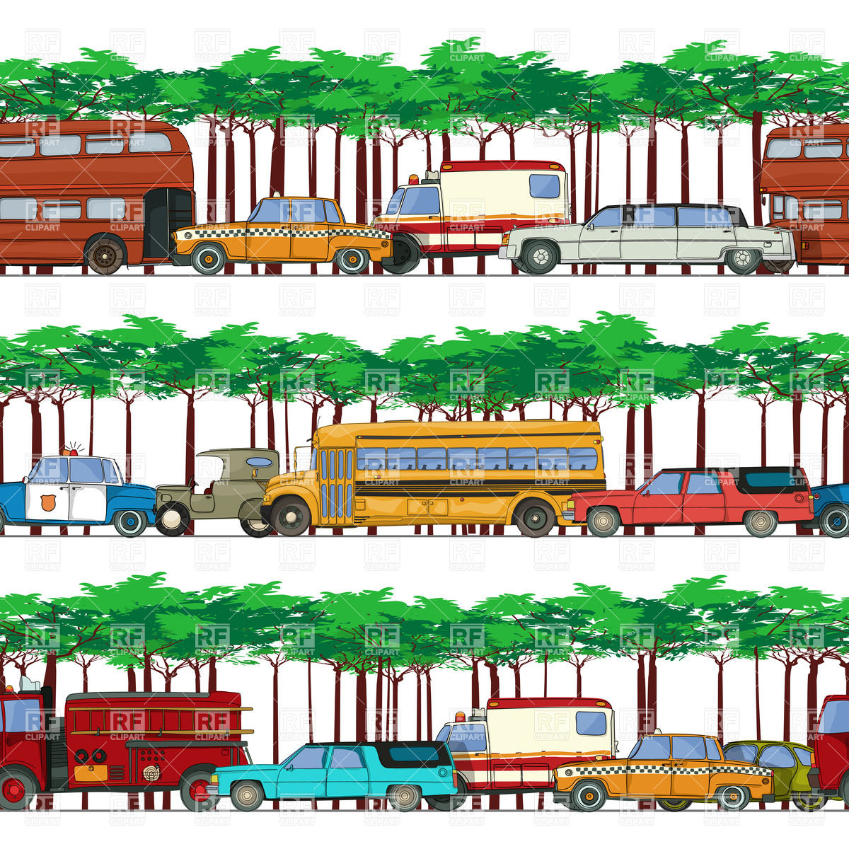 Seamless Traffic Jam Pattern With Cartoon Styled Transport Vector 1200x1200 Seamless Traffic Jam Pattern With Cartoon Styled Transport Vector