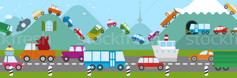 Traffic Jam Vector Illustration Adrian 800x266 Traffic Jam Vector Illustration Adrian