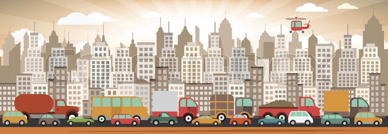 Vector Illustration Of Traffic Jam Stock Vector Colourbox 800x276 Vector Illustration Of Traffic Jam Stock Vector Colourbox