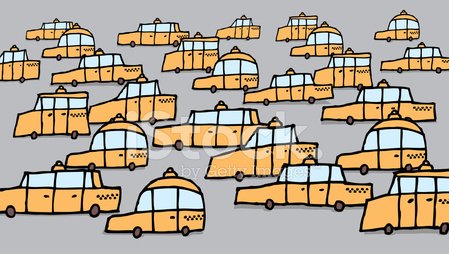 Big Group Of Cartoon Taxis Vector Traffic Jam Stock Vectors 449x254 Big Group Of Cartoon Taxis Vector Traffic Jam Stock Vectors
