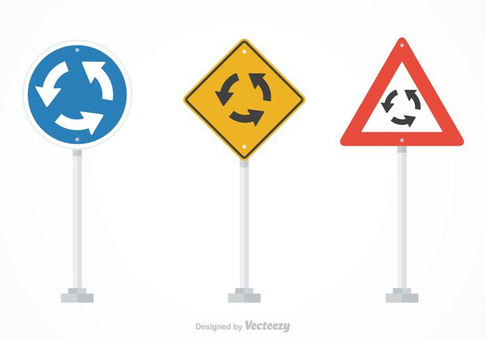 700x490 Free Vector Roundabout Traffic Signs