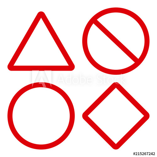 500x500 Red Traffic Signs Vector Illustration