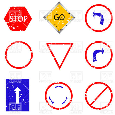 453x453 Shabby Traffic Signs Vector Image Of Signs, Symbols, Maps