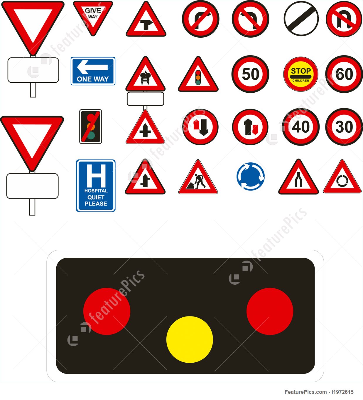 1237x1360 Vector Traffic Signs