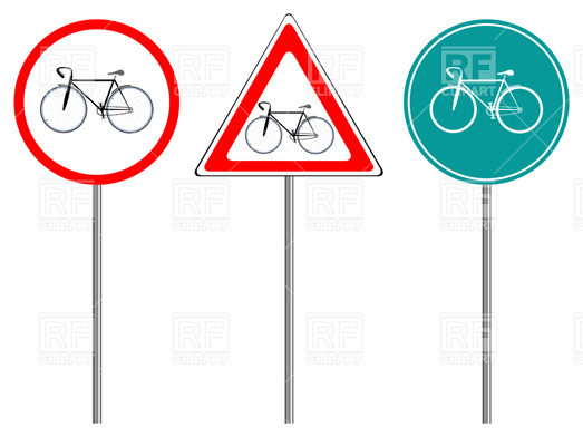 523x392 Bike Traffic Signs Vector Image Of Signs, Symbols, Maps
