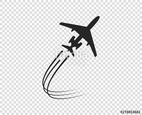 Airplane Icon Silhouette Taking Off A Twisting Plane Trail 500x404 Airplane Icon Silhouette Taking Off A Twisting Plane Trail