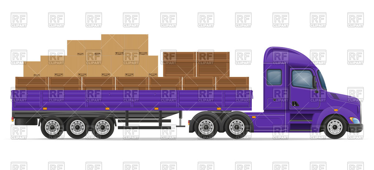 1200x546 Loaded Truck Semi Trailer Vector Image Of Transportation