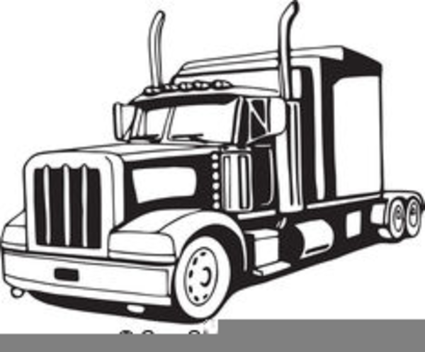 600x497 Semi Truck Vector Clipart Free Images