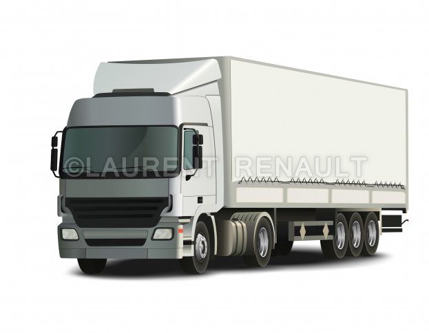 623x484 Semi Trailer Truck Vector Stock Images